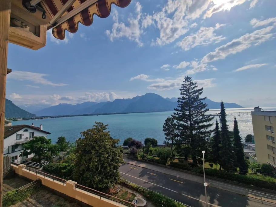 Perfect Lake View New Apartment Veytaux Exterior foto