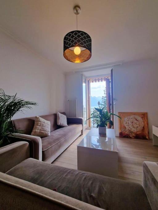Perfect Lake View New Apartment Veytaux Exterior foto